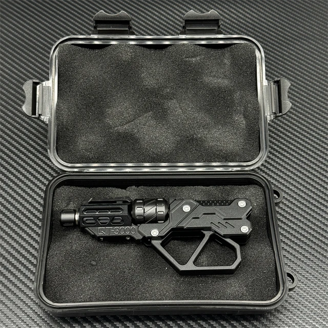QT-3000 銃型 金属製 フィジェットトイ　ブラック QT-新しい多機能銃のおもちゃ,楽しいスライダー,クールな