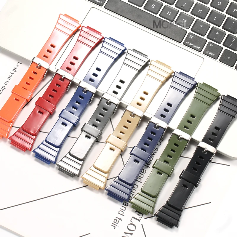 

Resin Watch Band For Casio W-215H W215H W-217H F105W F108WH Replacement Watchband 18mm Waterproof Sports Watch Accessories