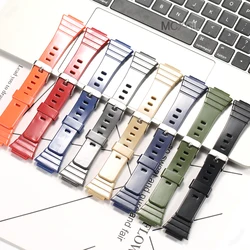 Resin Watch Band For Casio W-215H W215H W-217H F105W F108WH Replacement Watchband 18mm Waterproof Sports Watch Accessories
