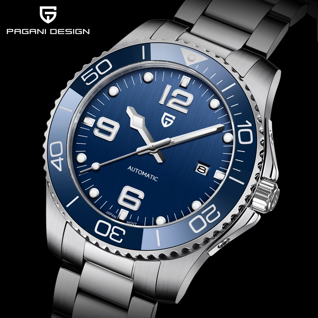 Reloj Automático PAGANI para Hombre de 42 mm, Acero Inoxidable, Cristal de Zafiro, Manecillas Luminosas, Movimiento Citizen 8215, Resistente al Agua, Reloj de Pulsera de Lujo