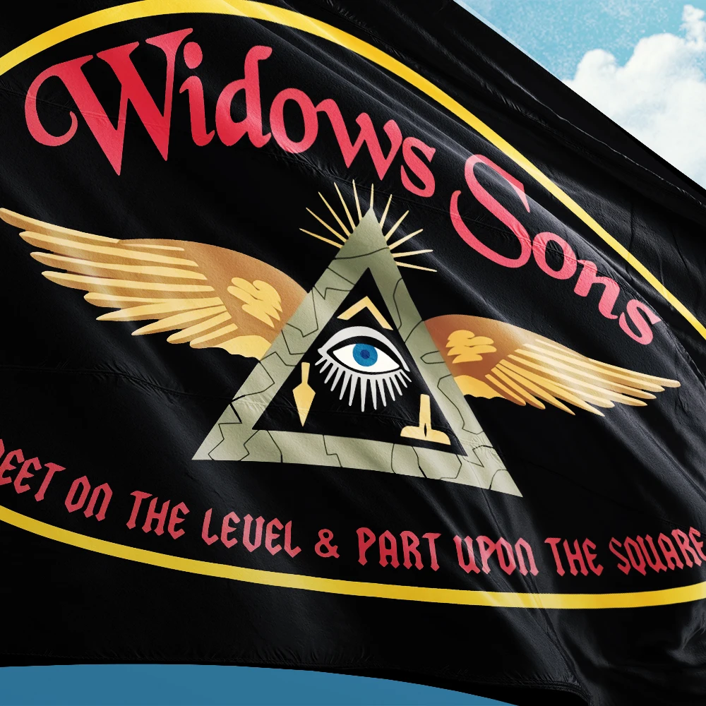 Masonic Flag Widows Sons 3X5FT 90X150CM Banner Brass Metal Holes Customizable Add Any Word, Any Size, Free Design