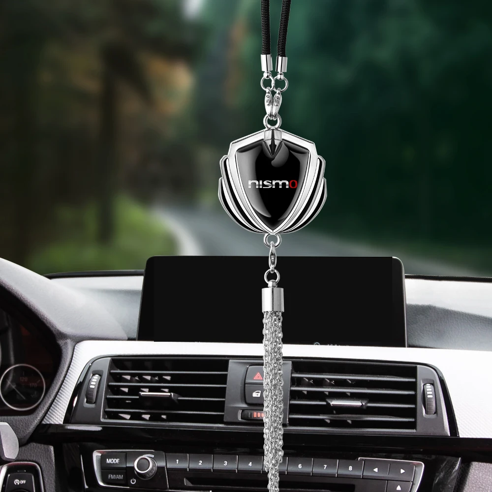 Car Rear View Mirror Pendant Ornament Dangle Trim Badge For Nissan Nismo X-trail Qashqai J10 Note Juke Sentra Patrol Navara Leaf