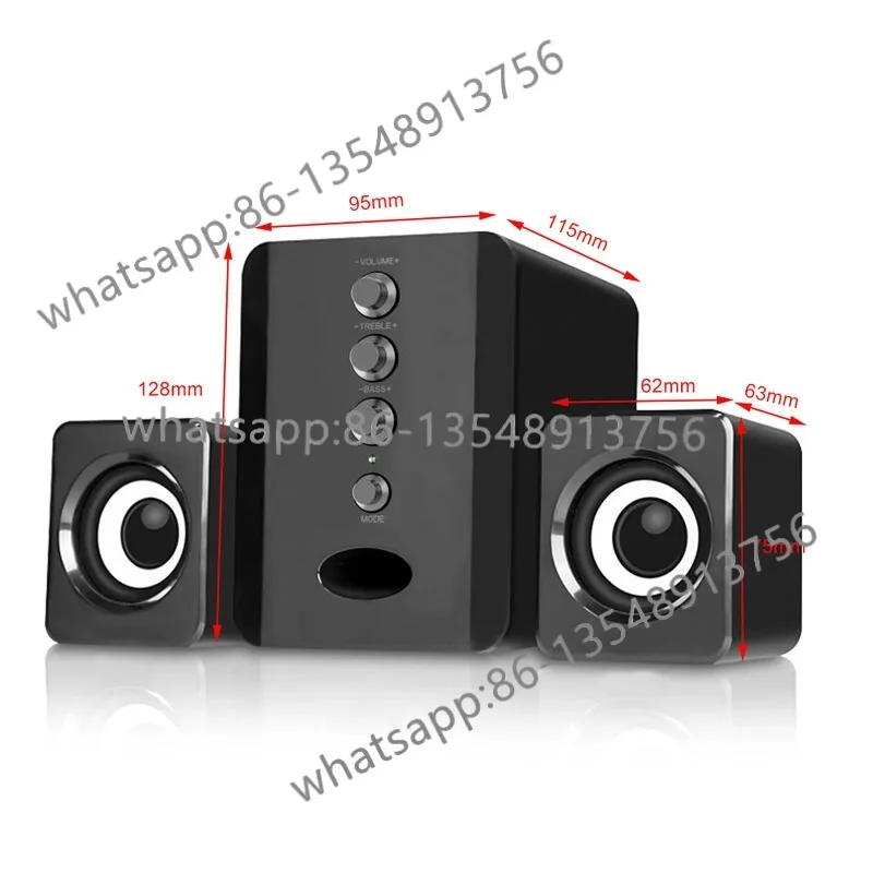 

D-202 Home Mini Audio Laptop Speaker USB Active Desktop Subwoofer Speaker