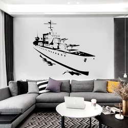 Battleship Navy Ship War Wall Sticker Vinyl Home Decor Living Room Kids Boys Bedroom Decals Removable Modern Wallpaper 4397