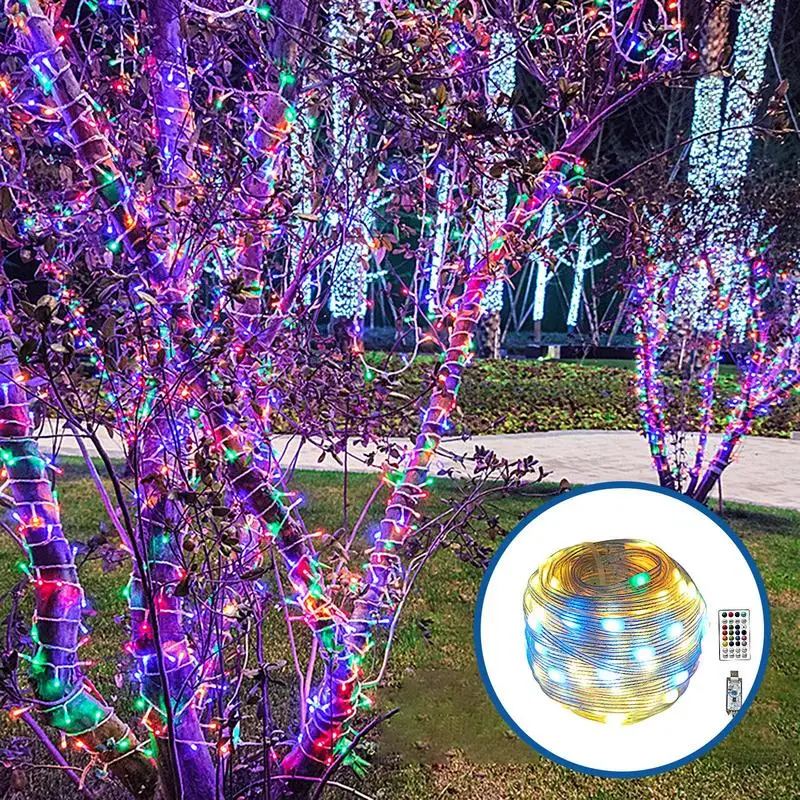 ไฟ Fairy String รีโมทคอนโทรลสีสัน 100 LEDs ไฟ Fairy IP65 กันน้ํา 32.8ft LED Strings วันหยุดโปรดปรานสําหรับ