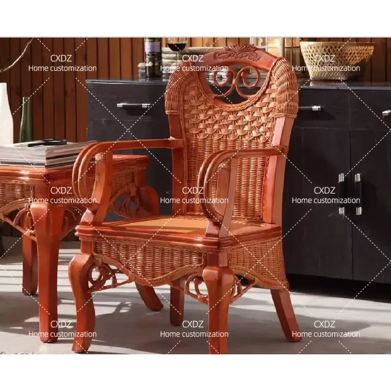 True Rattan Sofa Chair Balcony Three Piece Set Modern Simple Hotel Leisure Chair Sales Department Negotiation Furniture