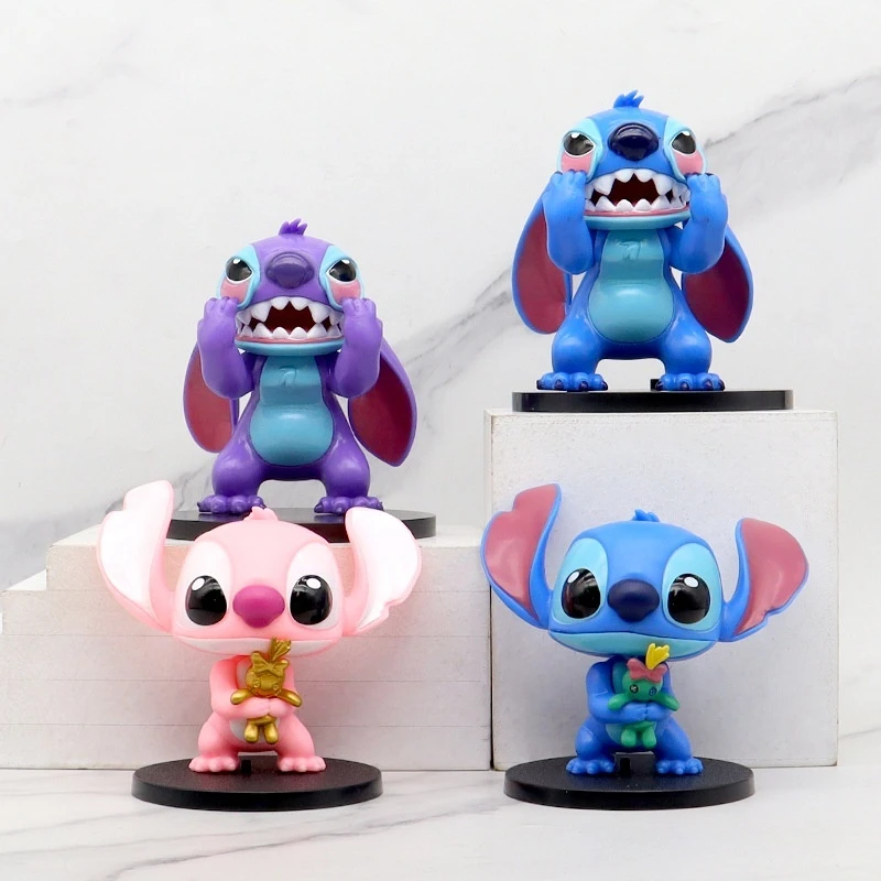 Miniso Stitch Blind Box Desktop Ornament Cute Doll Handmade Stitching Doll Toy Car Model Home Decoration Collection Holiday Gift