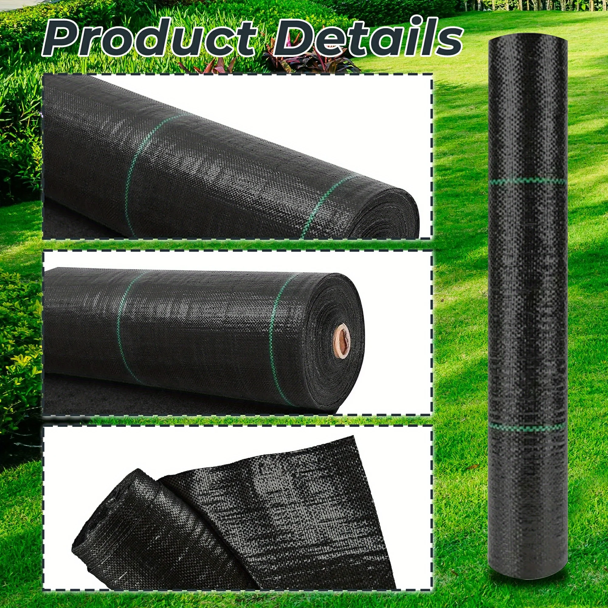 Landscape Fabric, Weed Barrier Control Fabric, Ground Grass Cover Cloth Used for Garden Landscape Weed Blocking