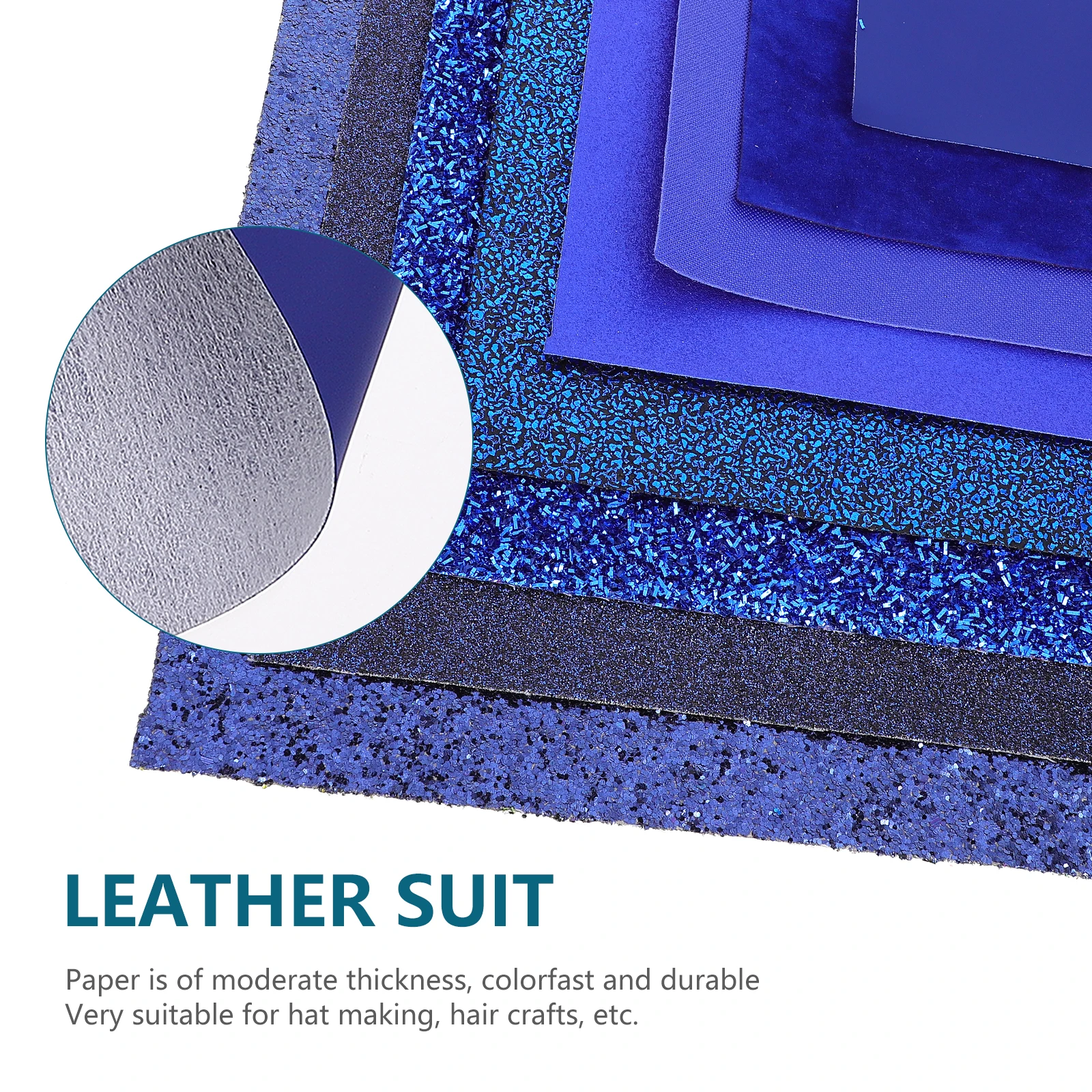 

8pcs Glitter Sheets Pu Material For Diy Crafts Scrapbooking Sewing Blue Durable Craft Suppliesleather Fabric