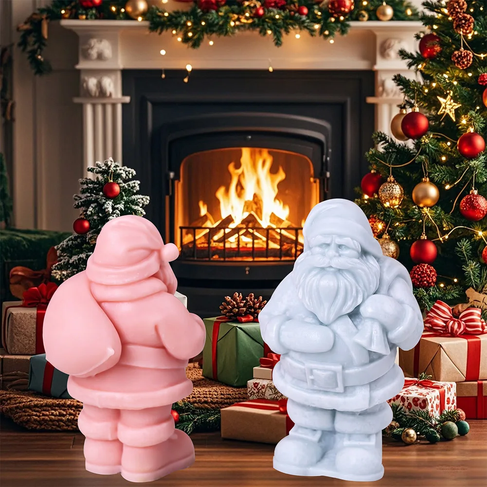 Santa Silicone Candle For Mold 3D Santa Statue Crafts Silicone Making Tools Christmas Party Decorating Supplies DIY Gifts