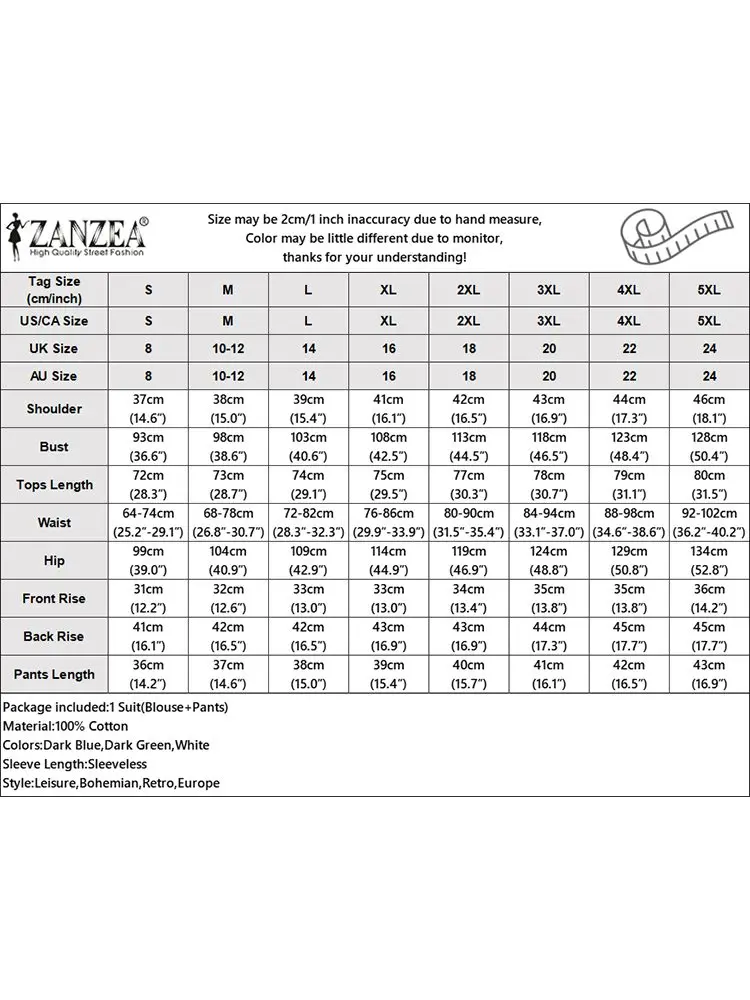 ZANZEA-Conjuntos curtos elegantes OL para mulheres, tops de colete sem mangas, calças soltas, fatos de treino impressos casuais, roupas de verão, 2