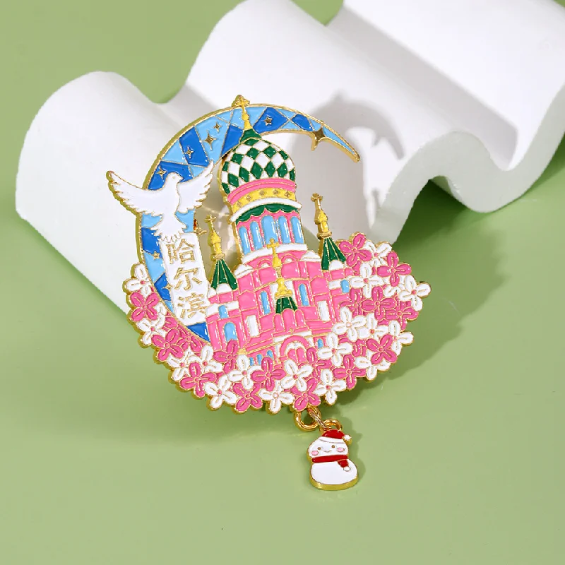 

6PCS Harbin Creative Refrigerator Stickers Chinese City Tourism Souvenirs Sofia Church Metal Magnetic Stickers Home Decoration