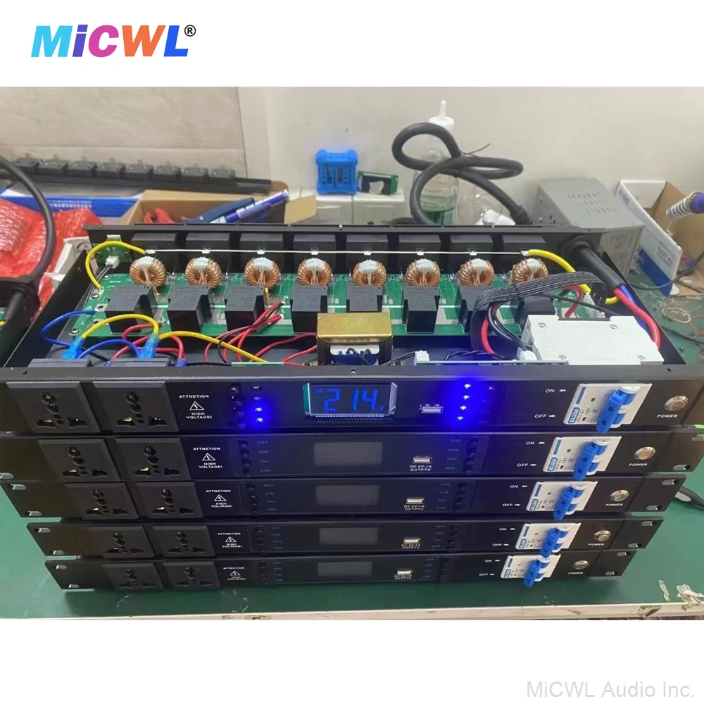 S10 10 Output Rack Mount Power Sequence Controller 30A 8000W Conditioner Surge Protector Power Supply Regulator Air Switch view 3