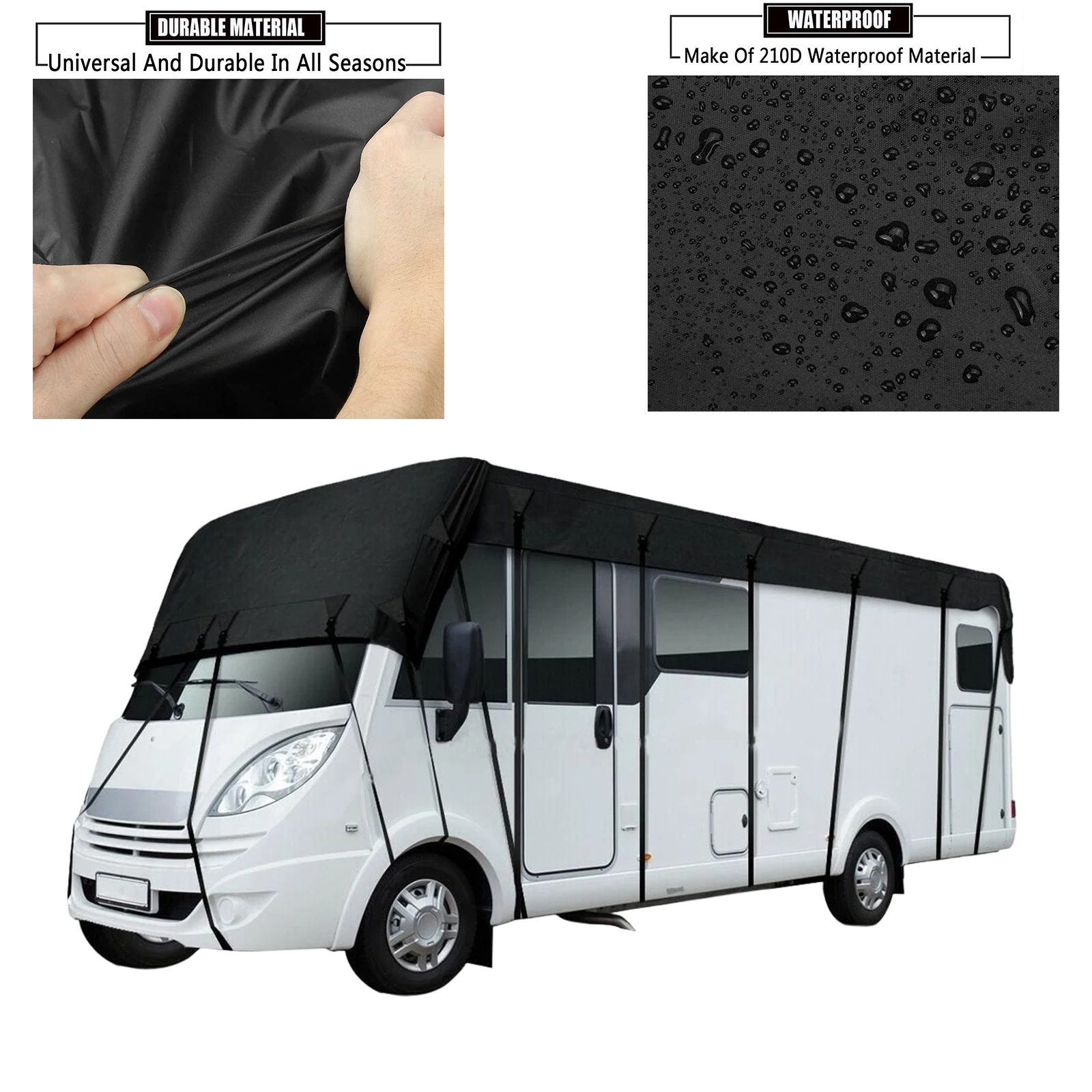 Portable RV Roof Cover Car Protective Supplies Durable Collapsible Waterproof Dustproof Windproof Cloth Cover for Caravan Travel