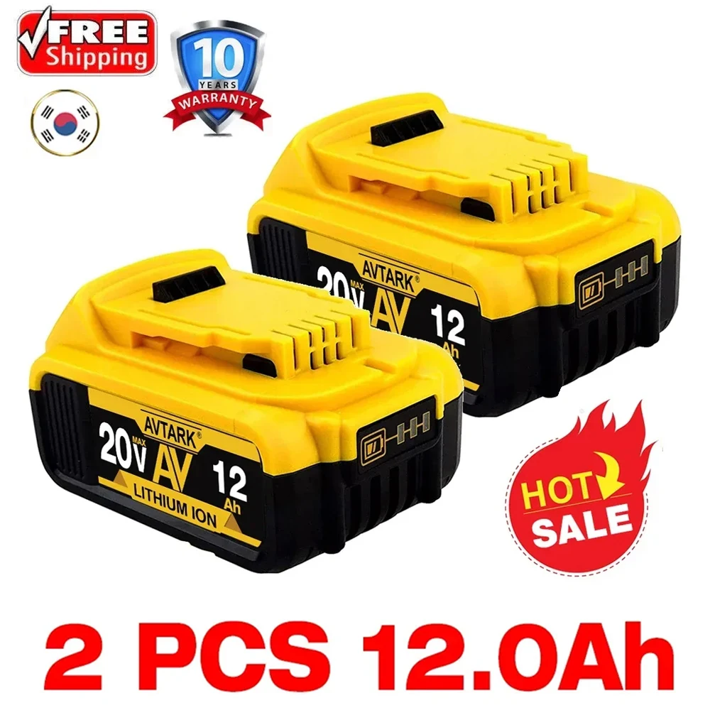 디월트 전동 공구 호환 리튬 배터리, 충전식 전동 공구, DCB200, 20V, 18V, 12Ah 