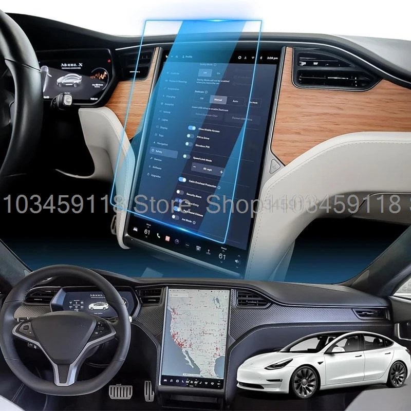 Tempered Glass Screen Protector Film For Tesla Model X 2017-2021  17 inch Car gps Navigation radio  anti-scratch accessories