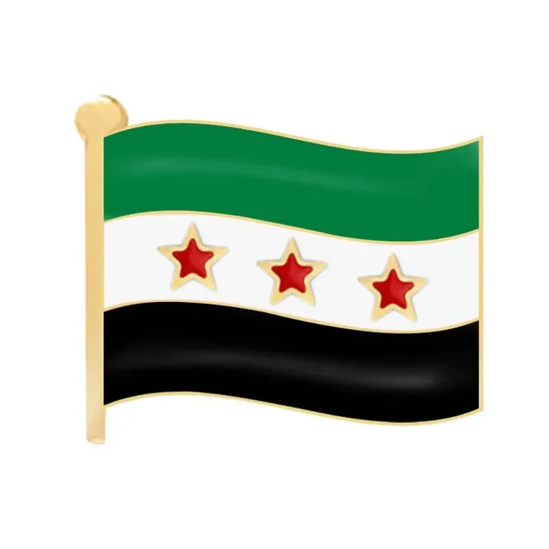 سوريا خريطة العلم شارة بروش سبيكة دبوس للنساء الرجال التلبيب دبابيس شارات على ظهره الملابس والاكسسوارات خاتم هدايا مجوهرات أنيقة