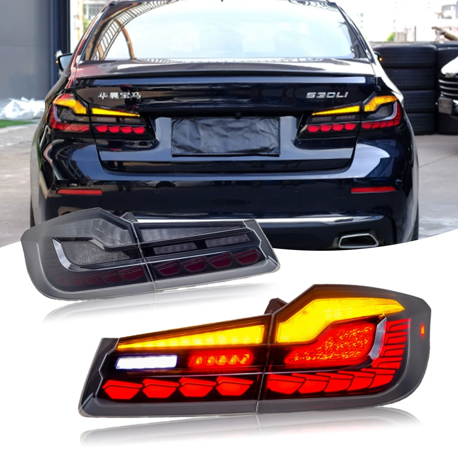 

Car LED Rear Taillights For BMW 5 Series G30 G38 M5 2010 - 2019 Animation Rear Lamps LED Taillight Assembly