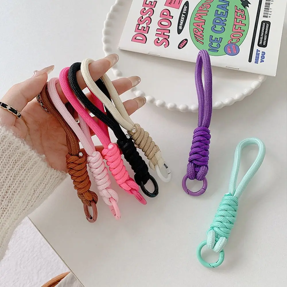 Porte-clés tissé tressé Durable, corde de poignet multifonctionnelle Anti-perte, boucle de sac à dos colorée