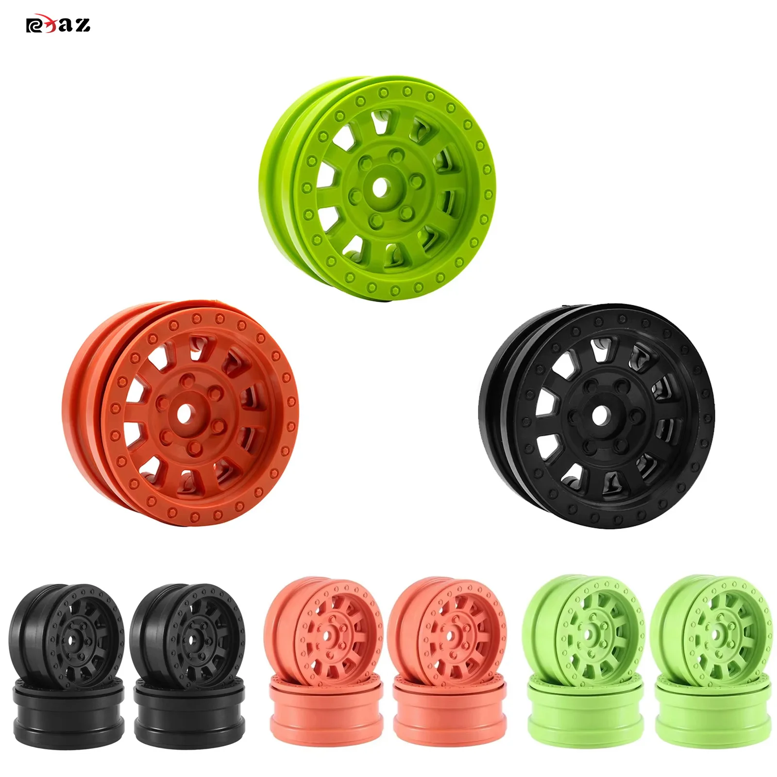

RC 4PCS Plastic Beadlock 1.9" Wheel Hub Wheel Rim for 1/10 RC Crawler Car Axial SCX10 Traxxas TRX4 RC4WD D90 Redcat Gen8 VS4-10