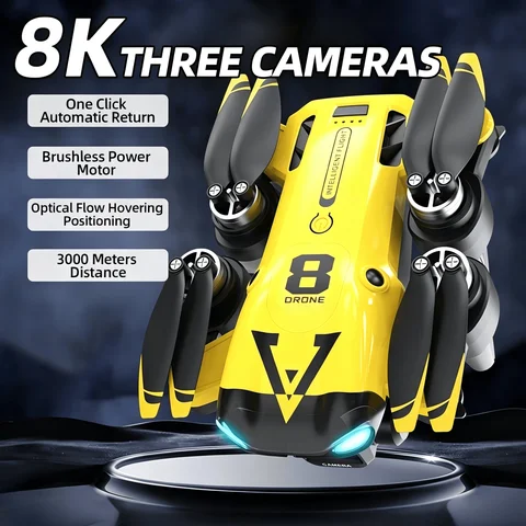 New Quadcopter with Triple Cameras, Optical Flow Positioning, One-Key Return, Brushless Motor, a Top Choice for Holiday Gifts, Drone Adventures, Portable Drone, Modern Drone, Durable Build, Tech Gift Seekers, Hobbyist Pilots ﻿