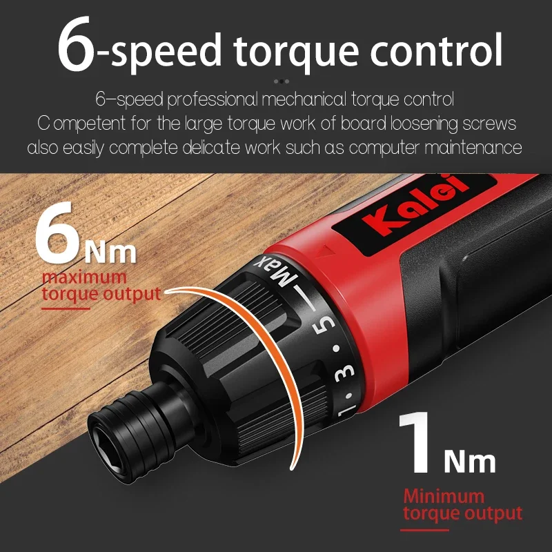 6-Speed Torque Cordless Electric Screwdriver 2000mAh Lithium Battery Drill 3.6V Power Tools Set Household Maintenance Repair