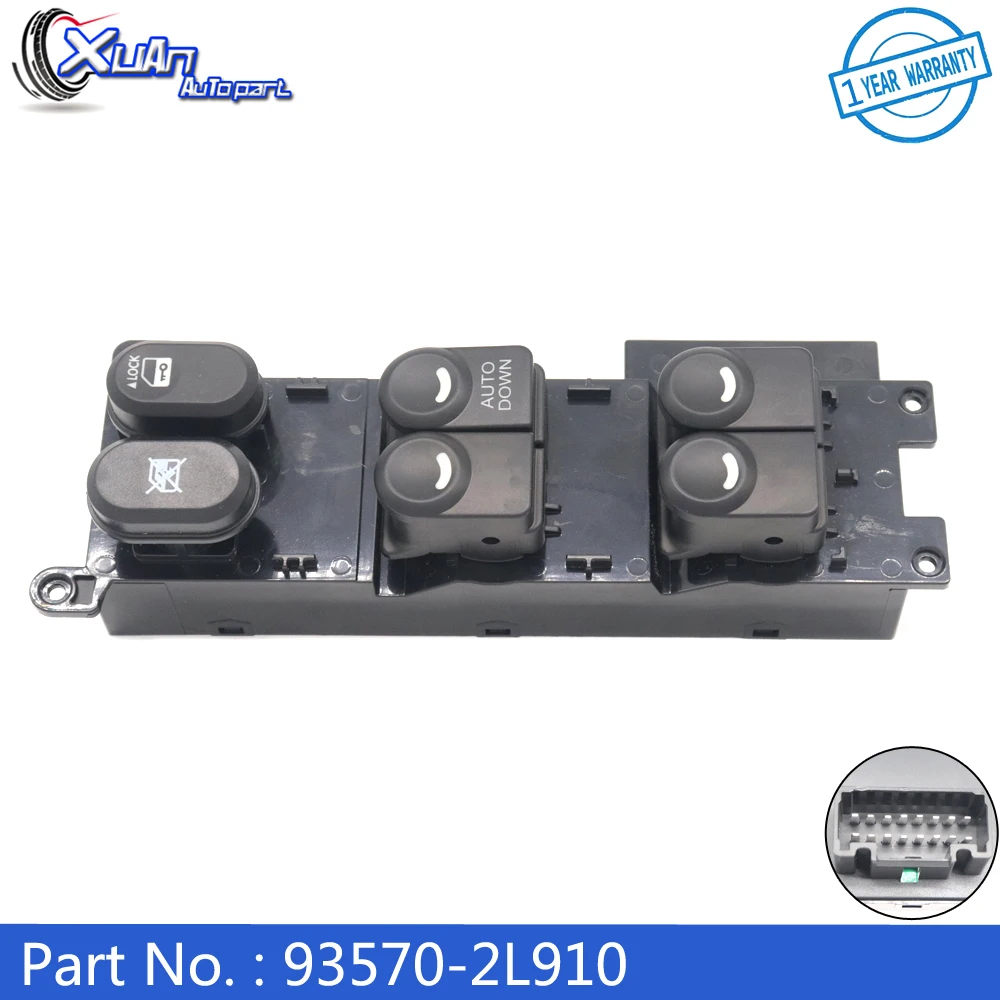 

XUAN Front Right RHD Electric Master Power Window Control Switch Lifter Button 93570-2L910 For Hyundai I30 2007-2012 935702L910