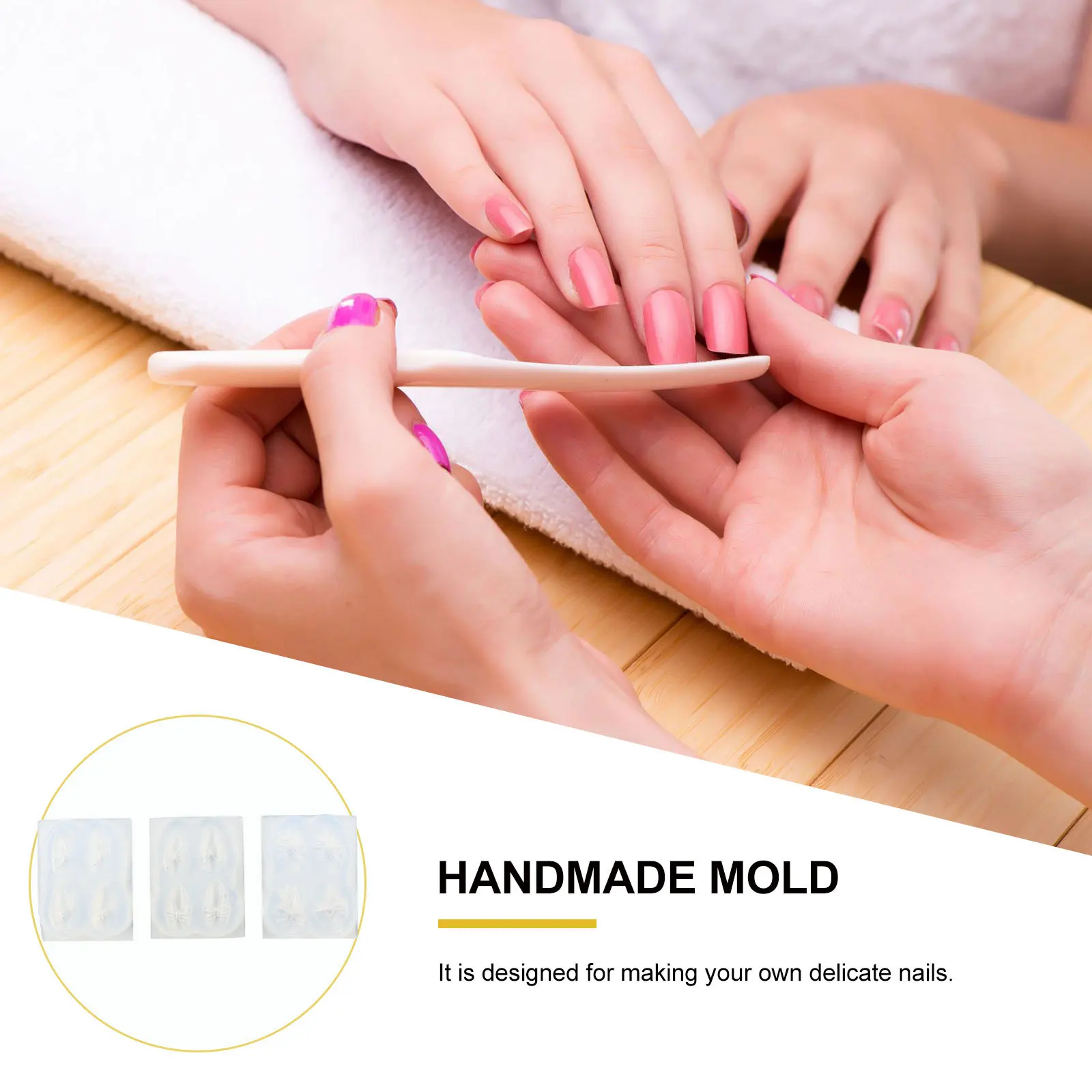 3 ensembles de moules en Silicone pour Nail Art, outil de fabrication de manucure à faire soi-même pour belles ongles élégants, Kit Durable réutilisable, cadeau pour amis