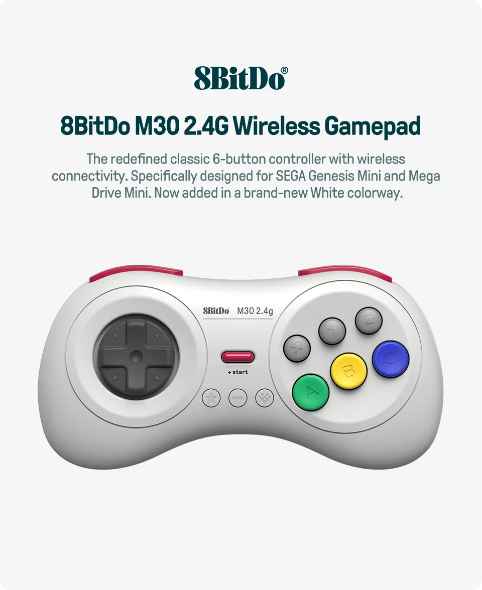 8Bitdo M30 2,4G Mini Gamepad Game Controller für Sega Genesis Mini und Mega Drive Mini Spielkonsole Spiel Zubehör – Detail 1
