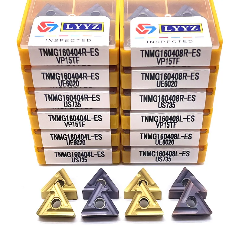 TNMG160404R TNMG160408R TNMG160404L ES VP15TF UE6020 US735 CNC Gốm Kim Loại Cao Cấp Carbide Miếng Dụng Cụ Xay Quay Lưỡi Dao