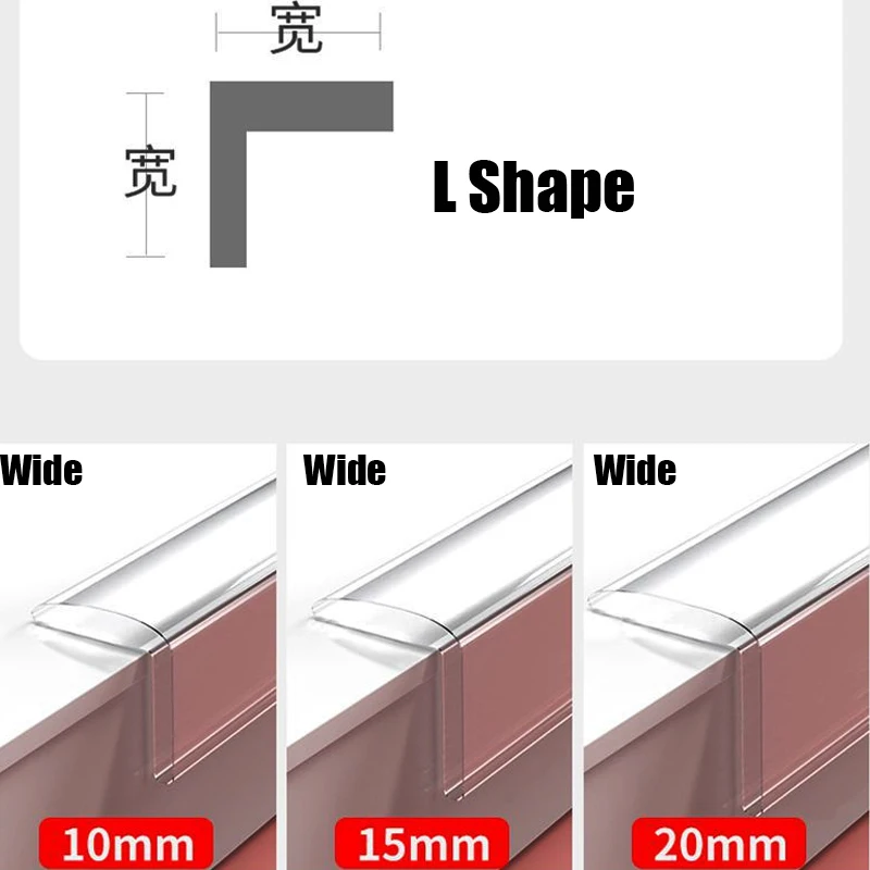 Transparent PVC Baby Protection Strip With Double-Sided Tape Anti-Bumb Kids Safety Table Edge Furniture Guard Corner Protectors