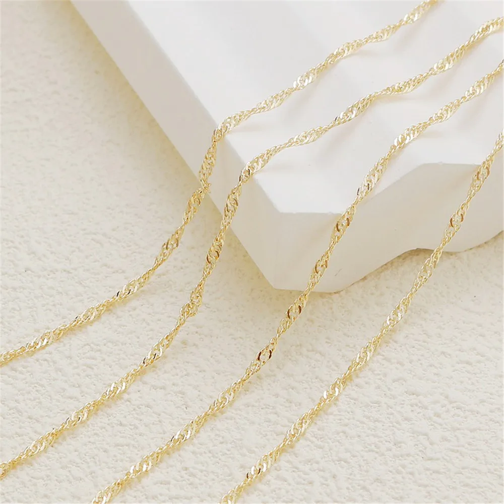 

14K Gold Bag Gold Necklace, Clip Bead Chain, DIY Accessories, Plus Extension Chain, Total Length 50cm, 1.2mm