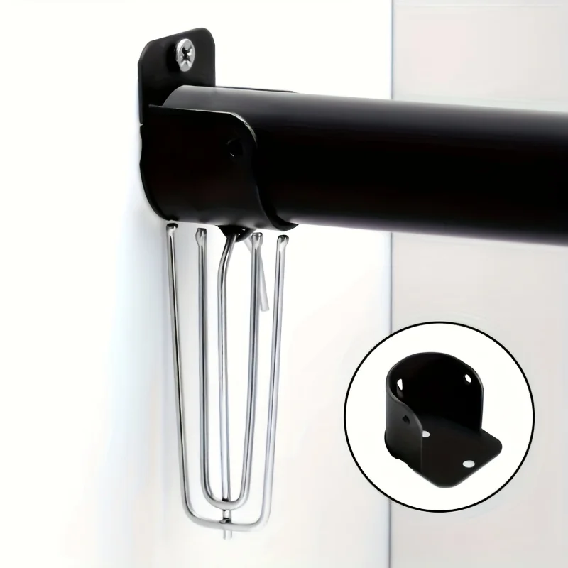 

Metal Pipe Bracket Base For Wardrobe Curtain Fixed Socket Bracket Wardrobe Rod Holder Wardrobe Clothes Tube End Support Socket