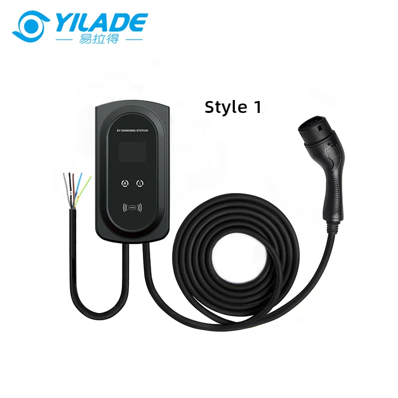 EV Charger 7.2KW Wall Mount Type 1 2 32A Wallbox RFID Card Control Electric Vehicle Charging Station 250V IEC 62196-2 5M Cable