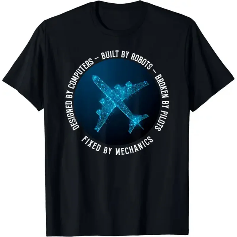 Aviation Mechanic Aircraft Engineer Technician T-Shirt Funny Clothes  Graphic T Shirts  Women Clothing Tops  Ropa Mujer