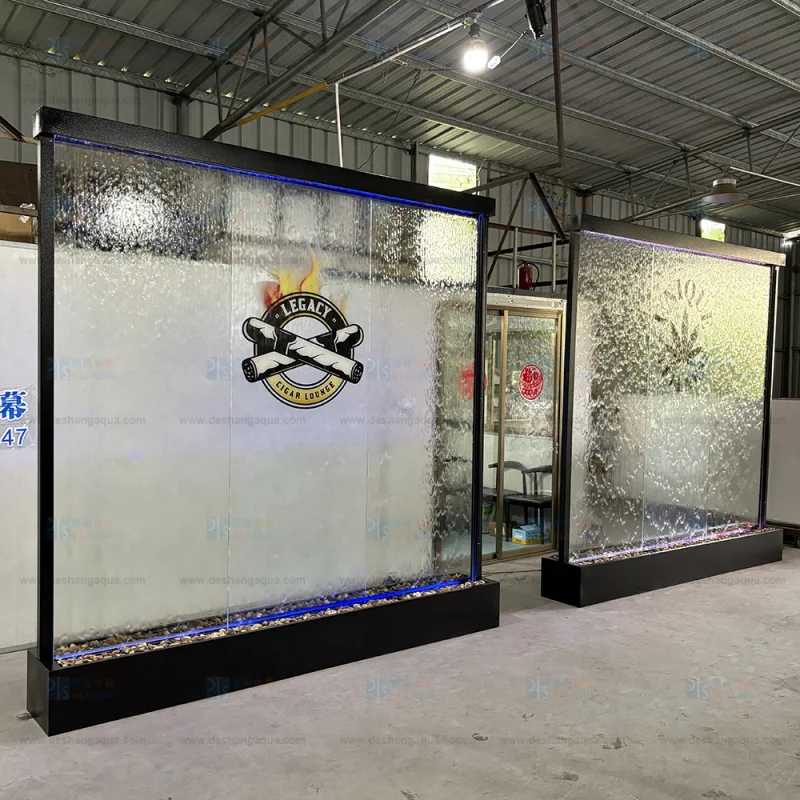 custom.Customized Contemporary Rectangle Glass Waterfall Fountain Spa Hotel Glass Wall Restaurant Shopping Mall I