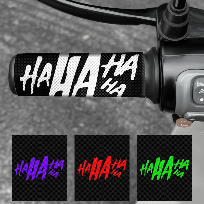 2PCS Funny Hahaha Motorcycle Grip Stickers Diamond Shape Waterproof and Anti Slip for Modifying Electric Bicycles and Scooters