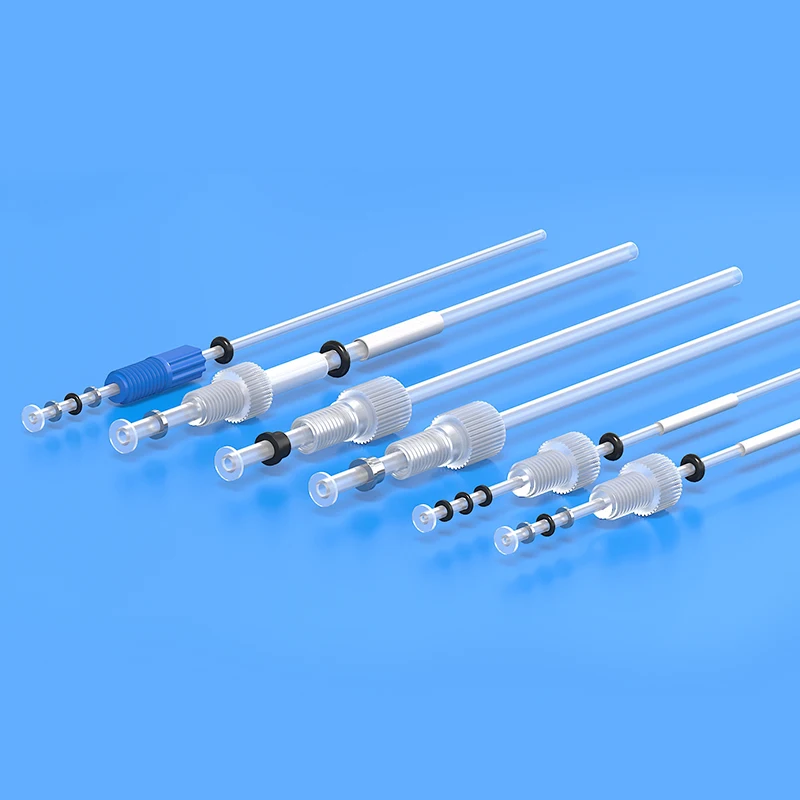 PVDF Material Corrosive Resistance Plastic Fittings 1/4-28UNF Flanged Fitting for FEP/PTFE Tubing