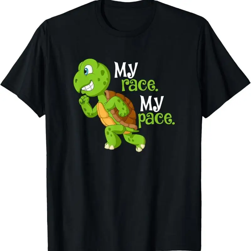 تي شيرت My Race Pace Turtle للجري من أجل الصحة والسعادة