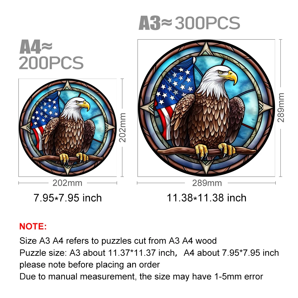 Creative Wooden Puzzle Ferocious Eagle Funny Toy Animal Wood Puzzles Smart Games Round Shaped Jigsaw Puzzle Best Gift For Adults