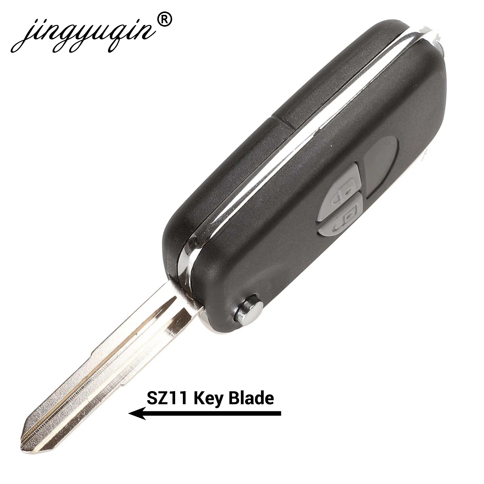 jingyuqin HU87 SZ11 Blade Modified Flip Remote Car Key Case Shell For SUZUKI SX4 Swift 2 Button + Button Pad