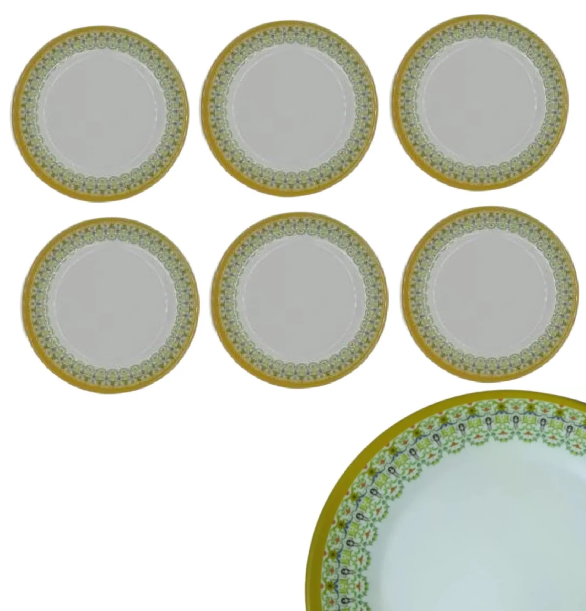 6 Decorated Melamine Dishes 25cm Restaurants Bars