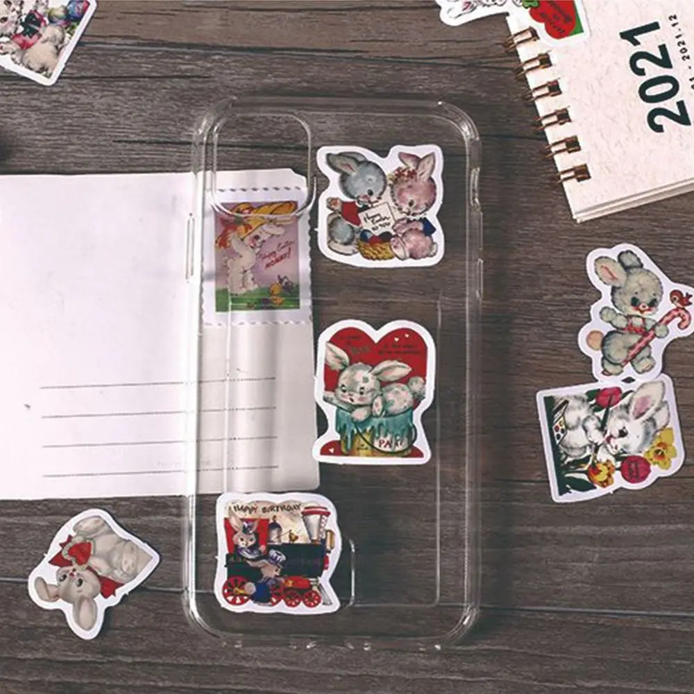 Notebook Cellphone Diary Stickers Albums Bunny Sealing Stickers Cartoon Labels Stationery Stickers Rabbit Decorative Stickers