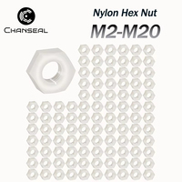 M2.5 M3 M4 M5 M6 M8 M10 M12 M14 M16 M18 M20 White Black Nylon Plastic Insulation Metric Hex Hexagon Nut For Electronic product