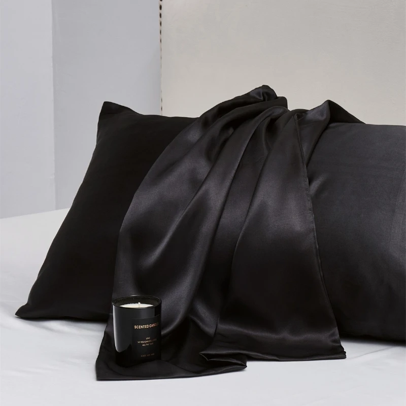 Simulation silk pillowcase mulberry silk solid color bedding pillowcase
