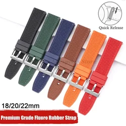 Premium Grade Fluoro Rubber Strap 18mm 20mm 22mm for Seiko for Omega Watchband New FKM Diving Quick Release Men's Sport Bracelet