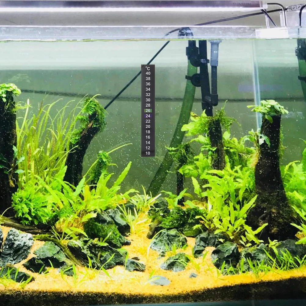 

5Pcs Digital Aquarium Thermometer Sticker 10- Stick on Temperature Strips Safe Material Long Lasting Temperature Strips