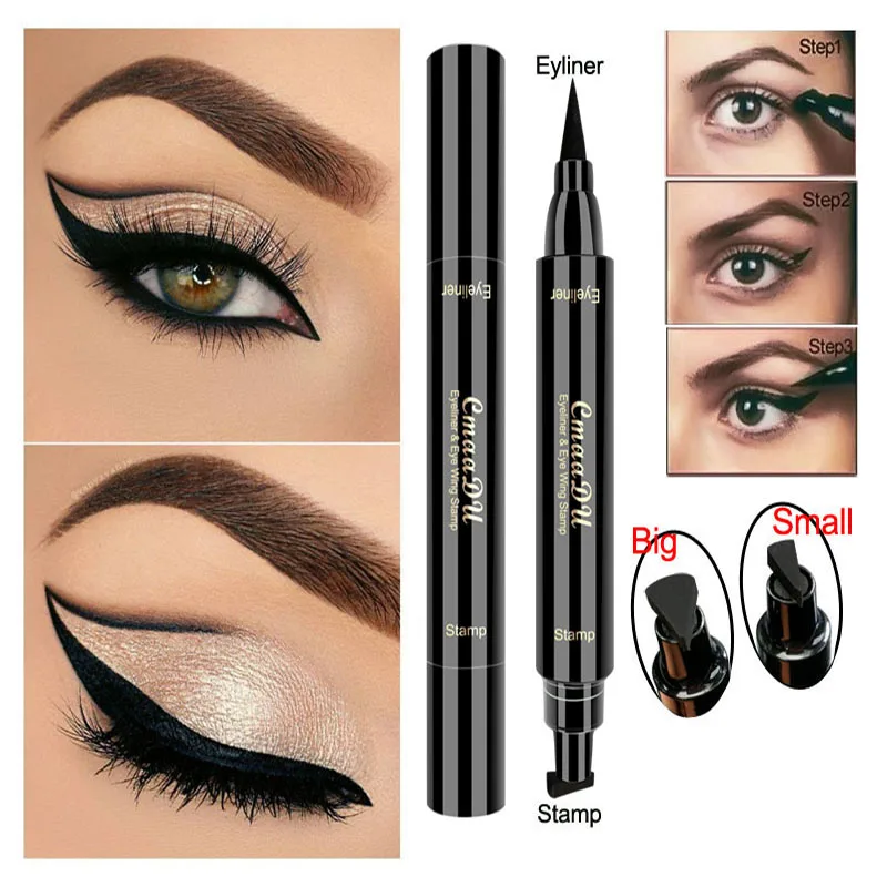 CmaaDU Long-lasting non-smudge double head wing Seal Eyeliner accurately paints for easy coloring