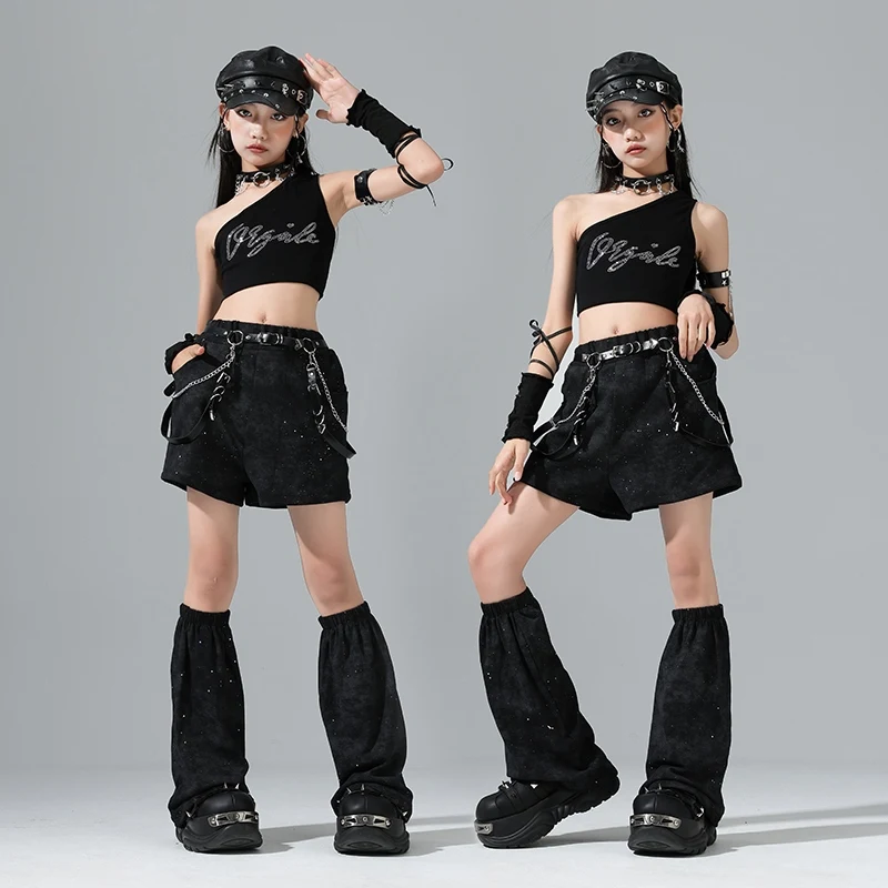 Kinder Ballroom Dance Anzüge Kinder Hip Hop Dance Kostüme Mädchen Jazz Kleidung Coole Straße Tragen Bühne Rave Outfits SL13484