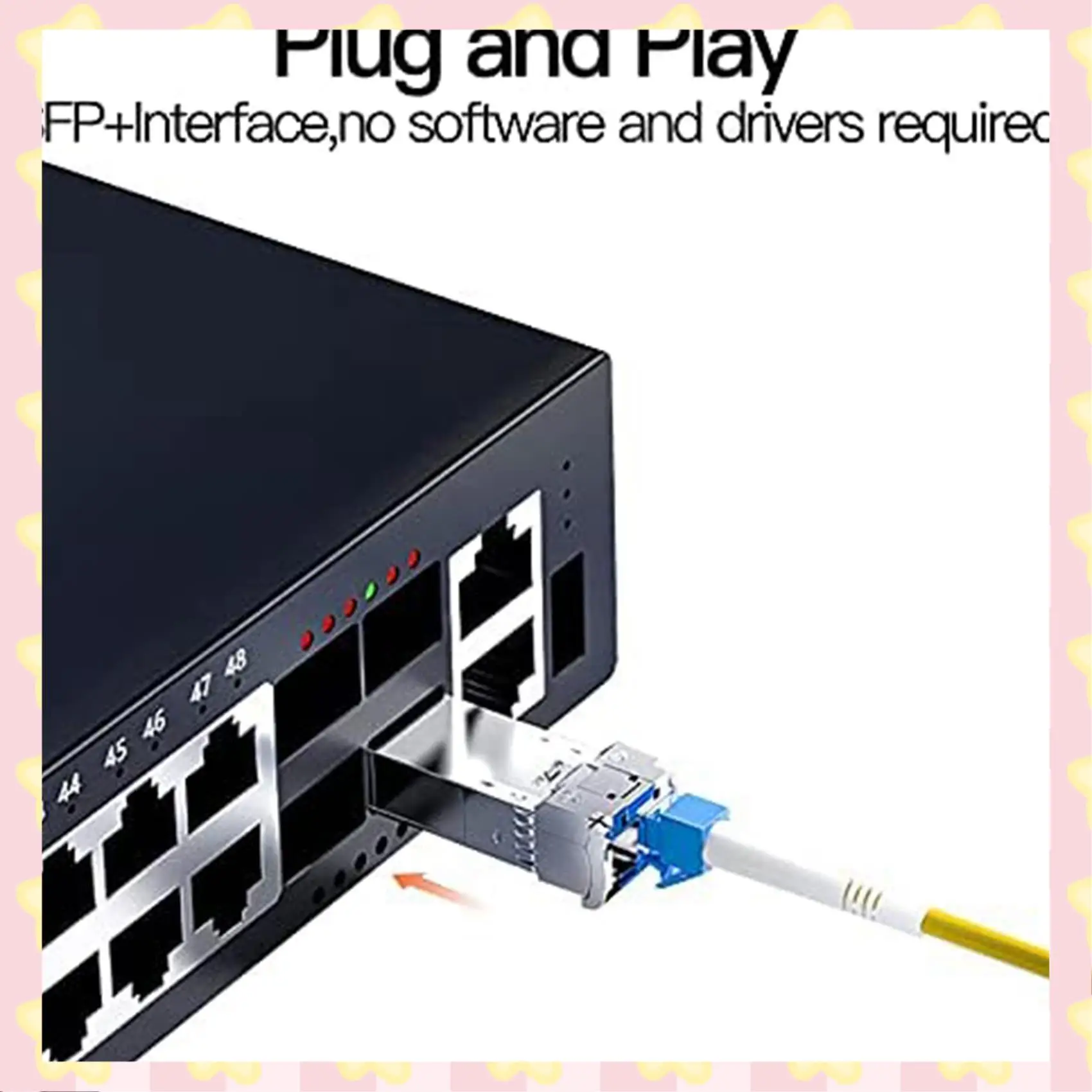 AB51 4X 10G SFP+ Twinax Cable, Direct Attach Copper(DAC) 10GBASE SFP Passive Cable For SFP-H10GB-CU1M,Ubiquiti,D-Link(0.5M)